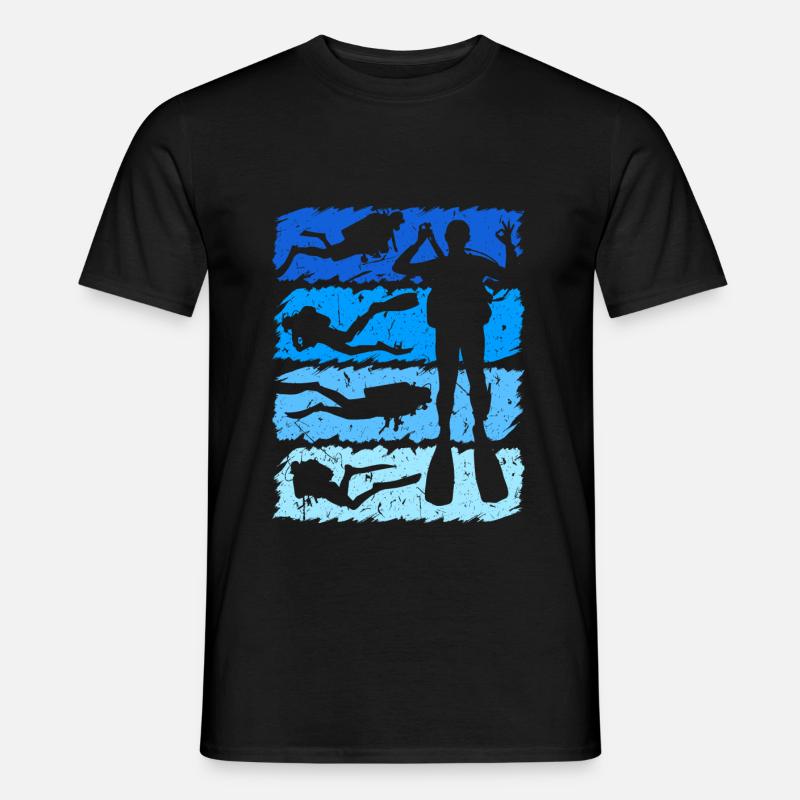 Plongée rétro vintage Plongée Plongée Plongeurs - T-shirt homme - noir
