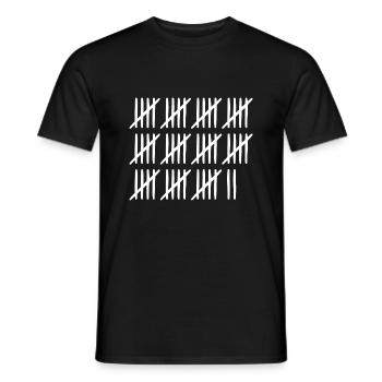 57th birthday tally sheet 57 years old - Men's T-Shirt - black - Front - AI Model Male 178 light (178cm)