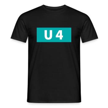 Ligne de métro Hambourg U4 Souvenir Souvenir Cadeau - T-shirt homme - noir - Devant - AI Model Male 178 light (178cm)