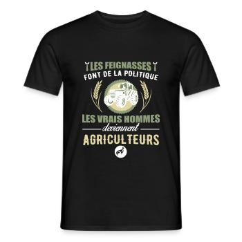 Agriculteurs - les vrais hommes - T-shirt homme - noir - Devant - AI Model Male 178 light (178cm)