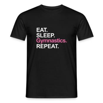 eat sleep gymnastics - Turnen Shirt - T-shirt homme - noir - Devant - AI Model Male 178 light (178cm)