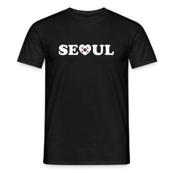 Seoul Love Heart Taegeukgi Flag - Men's T-Shirt - black - Front - AI Model Male 178 light (178cm)