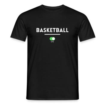 basketball on. basketball player t-shirt - Men's T-Shirt - black - Front - AI Model Male 178 light (178cm)
