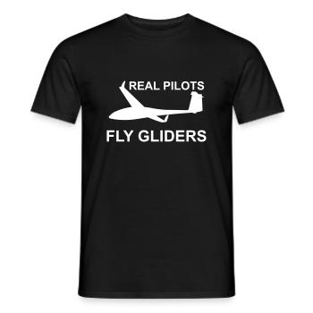Real pilot glider pilot gliding glider - Men's T-Shirt - black - Front - AI Model Male 178 light (178cm)