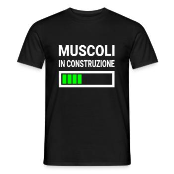 Muscoli in construzione gift for bodybuilders - Men's T-Shirt - black - Front - AI Model Male 178 light (178cm)