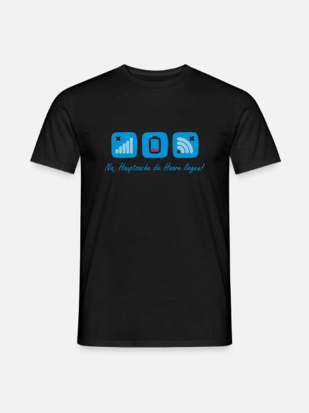 Hauptsache die Haare leigen - Männer T-Shirt - Schwarz