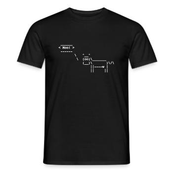 Cowsay - Linux - Terminal - Men's T-Shirt - black - Front - AI Model Male 178 light (178cm)