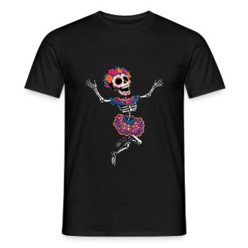 tanzendes happy crazy Skelett la Catrina :) - Männer T-Shirt - Schwarz - Vorne - AI Model Male 178 light (178cm)