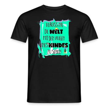 Vergiss nie die Welt mit den Augen zu sehen 1 - Männer T-Shirt - Schwarz - Vorne - AI Model Male 178 light (178cm)