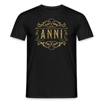 Anni gold - Männer T-Shirt - Schwarz - Vorne - AI Model Male 178 light (178cm)