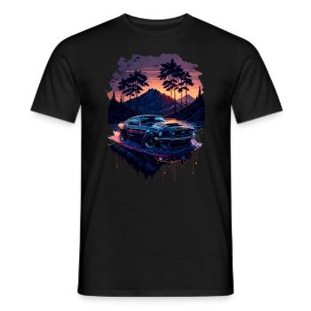 Klassischer Sportwagen - Männer T-Shirt - Schwarz - Vorne - AI Model Male 178 light (178cm)