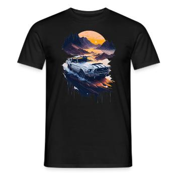 Klassischer Sportwagen - Männer T-Shirt - Schwarz - Vorne - AI Model Male 178 light (178cm)