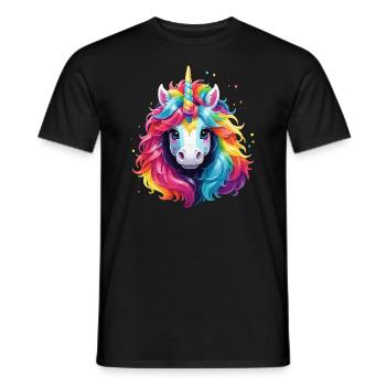 Unicorn Rainbow Pony Girl Kids - Men's T-Shirt - black - Front - AI Model Male 178 light (178cm)