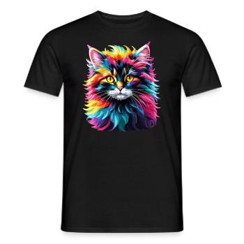 Chat Chat Arc-en-ciel Mignon Enfants - T-shirt homme - noir - Devant - AI Model Male 178 light (178cm)