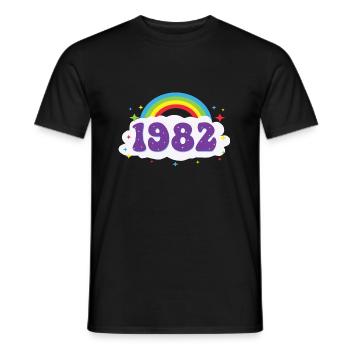 1982 Rainbow - Männer T-Shirt - Schwarz - Vorne - AI Model Male 178 light (178cm)