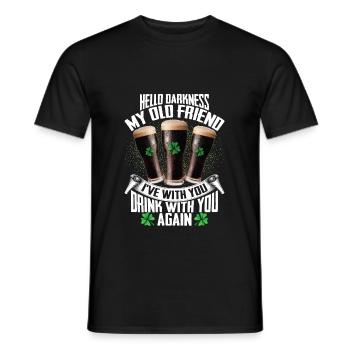 Hello Darkness My Old Friend Irish Beer Drinking - Men's T-Shirt - black - Front - AI Model Male 178 light (178cm)