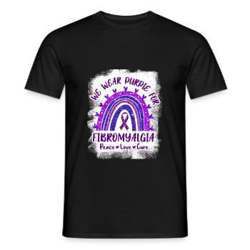 We Wear Purple For Fibromyalgia - Männer T-Shirt - Schwarz - Vorne - AI Model Male 178 light (178cm)