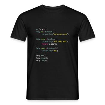 Baby Eat Poop Sleep Coding Onesie - Männer T-Shirt - Schwarz - Vorne - AI Model Male 178 light (178cm)