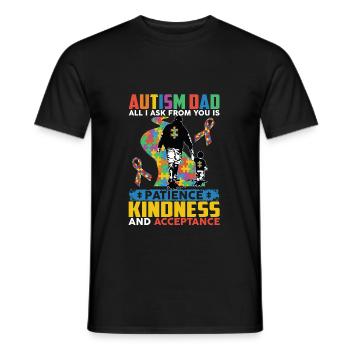 Autism Dad Patience Kindness Acceptance - Men's T-Shirt - black - Front - AI Model Male 178 light (178cm)