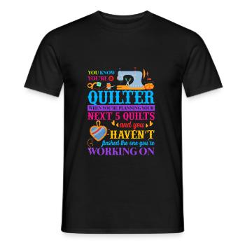 Quilter Sewing Machine - Men's T-Shirt - black - Front - AI Model Male 178 light (178cm)