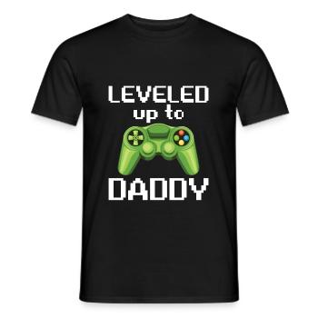 Leveled Up To Daddy Baby Matching - Men's T-Shirt - black - Front - AI Model Male 178 light (178cm)