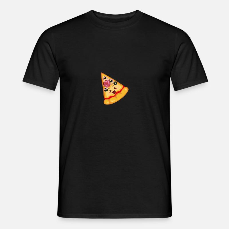 Pizza Babby and Slice - Männer T-Shirt - Schwarz