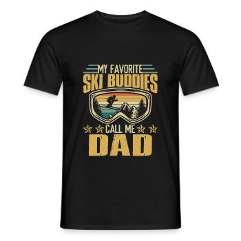 Mes amis de ski préférés appellent-moi papa - T-shirt homme - noir - Devant - AI Model Male 178 light (178cm)