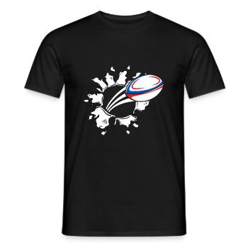 Rugby France Rugby jersey for French and - Men's T-Shirt - black - Front - AI Model Male 178 light (178cm)