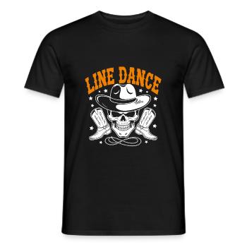 Line Dance Skull with Stetson and Boots and Lasso - Men's T-Shirt - black - Front - AI Model Male 178 light (178cm)