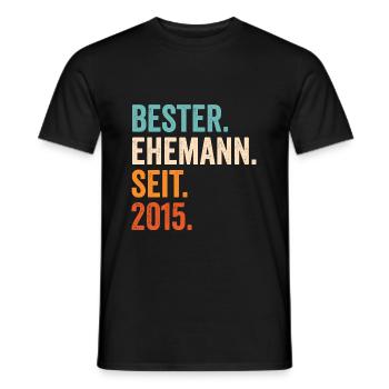 Bester Ehemann Seit 2015 6. Hochzeitstag 6 Jahre - Männer T-Shirt - Schwarz - Vorne - AI Model Male 178 light (178cm)