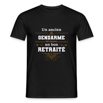 Un ancien gendarme fait toujours un bon retraité - T-shirt homme - noir - Devant - AI Model Male 178 light (178cm)