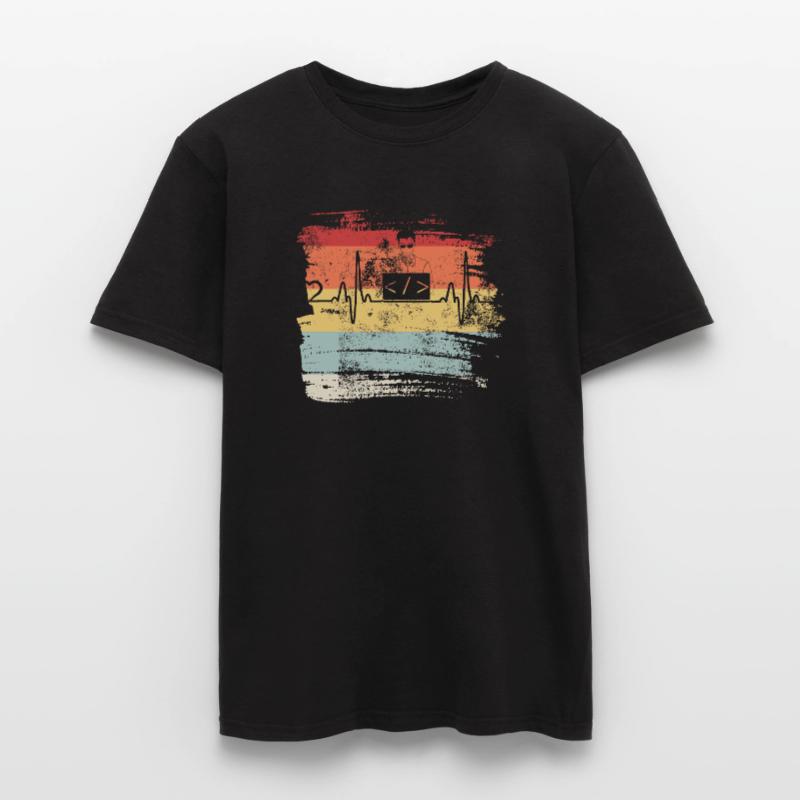 Programmation cadeau Heartbeat IT Coder Programmer T-shirt homme
