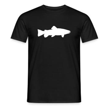 Funny Brown Trout Fishing Freshwater Fish Lake - Men's T-Shirt - black - Front - AI Model Male 178 light (178cm)