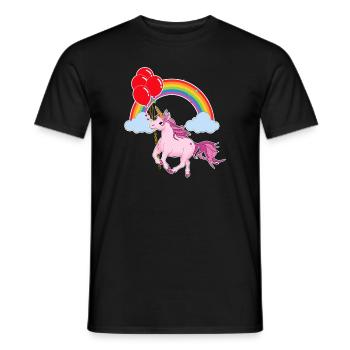 Unicorn Love Fantasy Kawaii Cute Girl Gift - T-shirt homme - noir - Devant - AI Model Male 178 light (178cm)