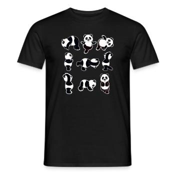 Panda Yoga Liebhaber Cartoon Geschenk Yoga Lehrer - Männer T-Shirt - Schwarz - Vorne - AI Model Male 178 light (178cm)