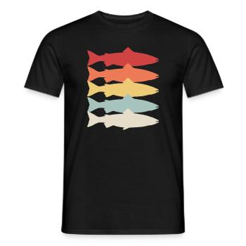saumon de l’Atlantique Saumon Pêche d’eau douce Cadeau - T-shirt homme - noir - Devant - AI Model Male 178 light (178cm)