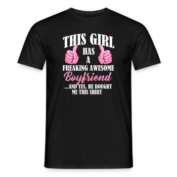Girlfriend Love Couple Relationship GF gift - Men's T-Shirt - black - Front - AI Model Male 178 light (178cm)