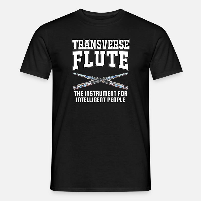 Querflöte Flötenspieler Geschenk - Männer T-Shirt - Schwarz