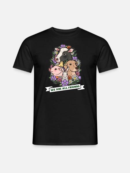 WE ARE ALL FRIENDS - Wir sind alle Freunde - Männer T-Shirt - Schwarz