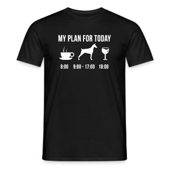 Pet Doberman Dog Cute Puppy Mistress My Plan - Men's T-Shirt - black - Front - AI Model Male 178 light (178cm)