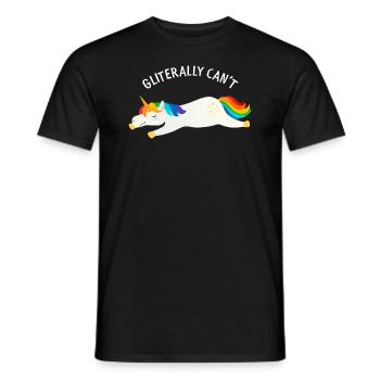 Gliterally Can’t - Licorne endormie et fatiguée - T-shirt homme - noir - Devant - AI Model Male 178 light (178cm)