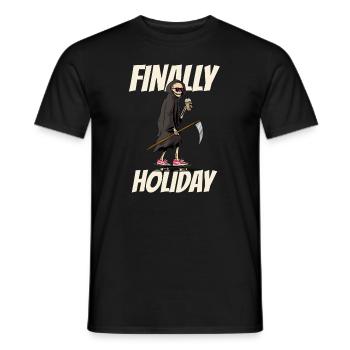 Endlich Sommer Urlaub lustiges Skater Skelett - Männer T-Shirt - Schwarz - Vorne - AI Model Male 178 light (178cm)