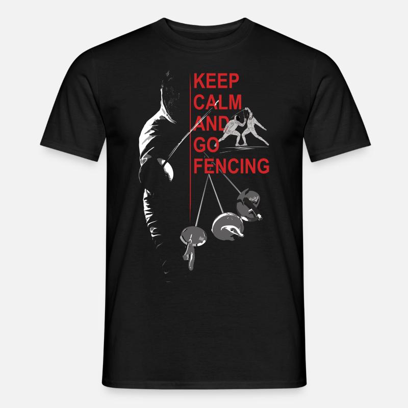 Fechten, Geschenk, Training, Keep Calm - Männer T-Shirt - Schwarz