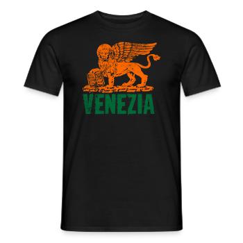 Venice Lion St. Mark - Men's T-Shirt - black - Front - AI Model Male 178 light (178cm)