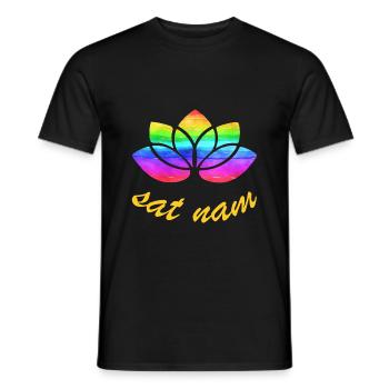 sat nam mit lotus regenbogen - Männer T-Shirt - Schwarz - Vorne - AI Model Male 178 light (178cm)