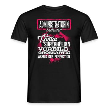 ADMINISTRATORIN - Duden - Männer T-Shirt - Schwarz - Vorne - AI Model Male 178 light (178cm)