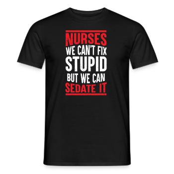 Chemise d'infirmière drôle disant anesthésie - T-shirt homme - noir - Devant - AI Model Male 178 light (178cm)