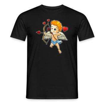Cupidon Saint Valentin - T-shirt homme - noir - Devant - AI Model Male 178 light (178cm)
