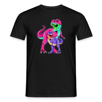 Mother and Son Dino - Mothers Day - Men's T-Shirt - black - Front - AI Model Male 178 light (178cm)