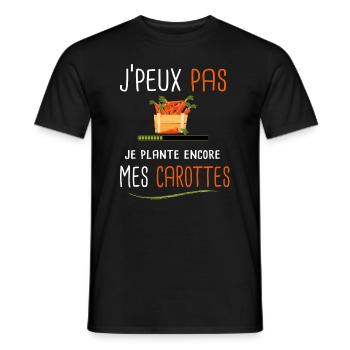 J'peux pas je plante mes carottes - T-shirt homme - noir - Devant - AI Model Male 178 light (178cm)